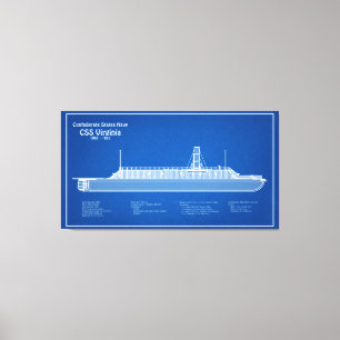 CSS Virginia - Pläne für den Schiffsbau ABD Leinwanddruck