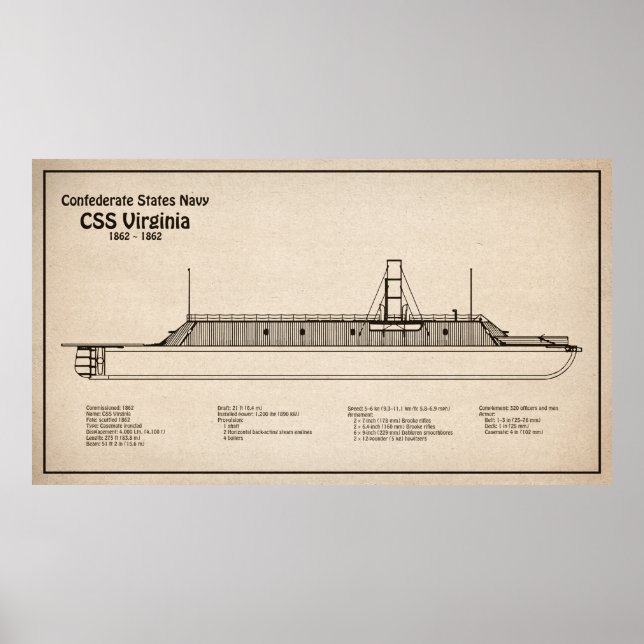 CSS Virginia - Pläne für ein Schiffskonzept - SD Poster (Vorne)