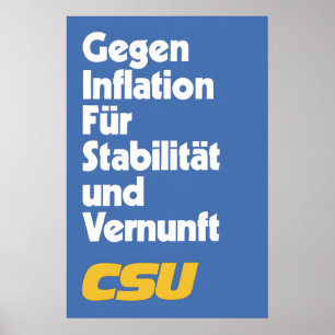 CSU-Wahlplakat Gegen Inflation für Poster