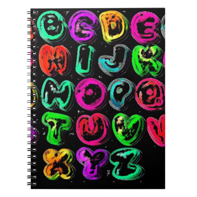 CSVL-FARBEN GRAFFITI ALPHABET-SCHREIBEN NOTIZBLOCK (Vorderseite)