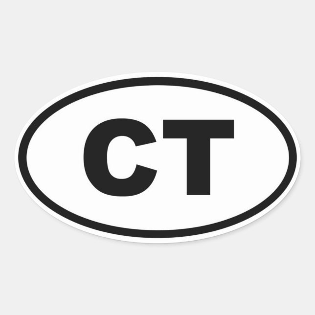 CT Connecticut Ovaler Aufkleber (Vorderseite)