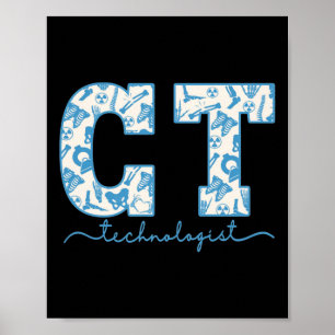 Ct Tech Cat Scan Tech Skelett Radiologie Abteilung Poster