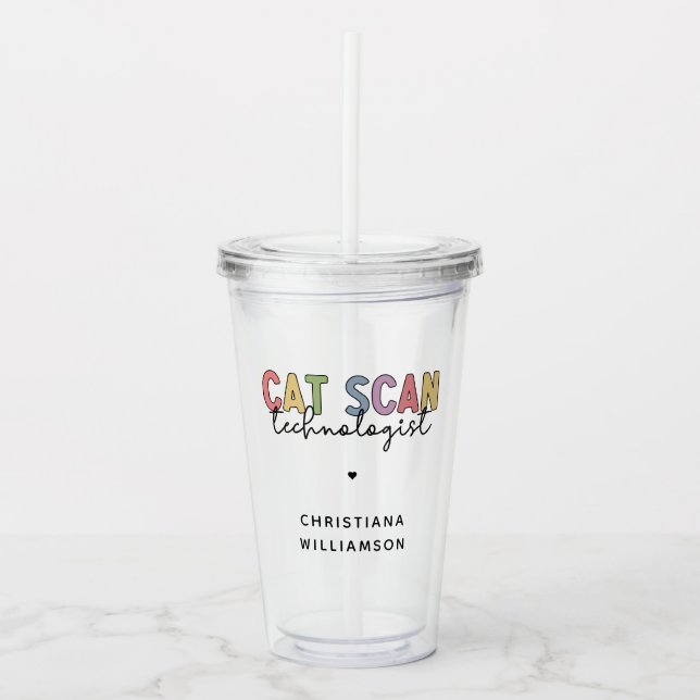 CT Tech-Geschenke für CAT-Scan-Technologie Acryltrinkbecher (Vorderseite)