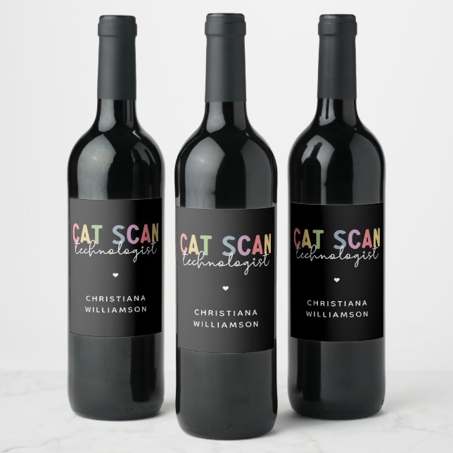 CT Tech-Geschenke für CAT-Scan-Technologie Weinetikett (Flaschen)