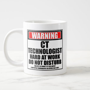 CT-Techniker vor harter Arbeit warnen Jumbo-Tasse