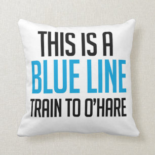 CTA Blue Line bilden zu O'Hare-Kissen aus Kissen