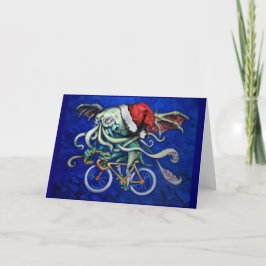 Cthulhu auf einem Fahrrad Feiertagskarte
