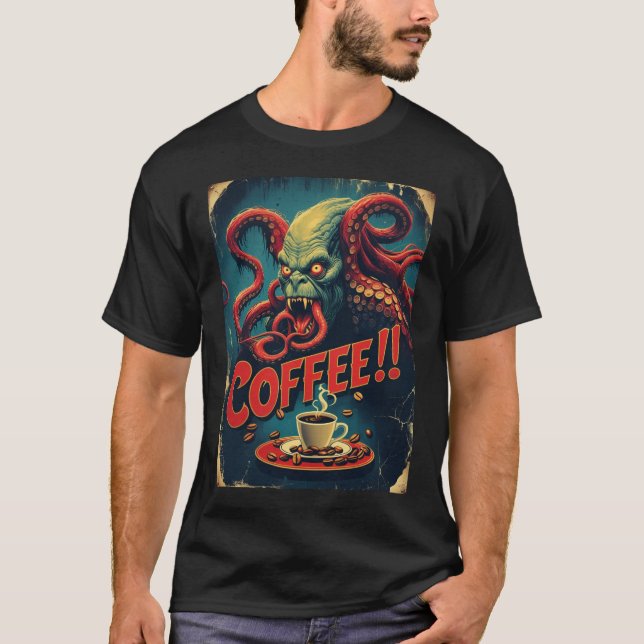 Cthulhu Coffee Shirt | Funny Sea Monster T-Shirt (Vorderseite)