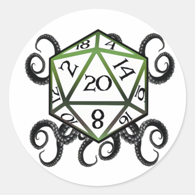Cthulhu D20 autocollant (Devant)