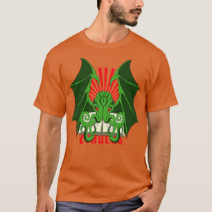 Cthulhu, der ein Buch-Lovecraft-Illustration hält T-Shirt