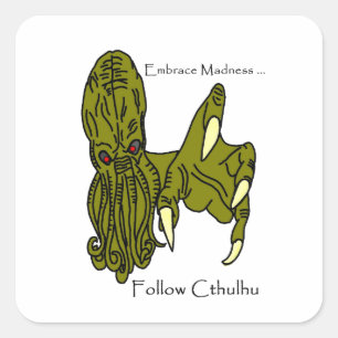 Cthulhu Embrace Madness Quadratischer Aufkleber
