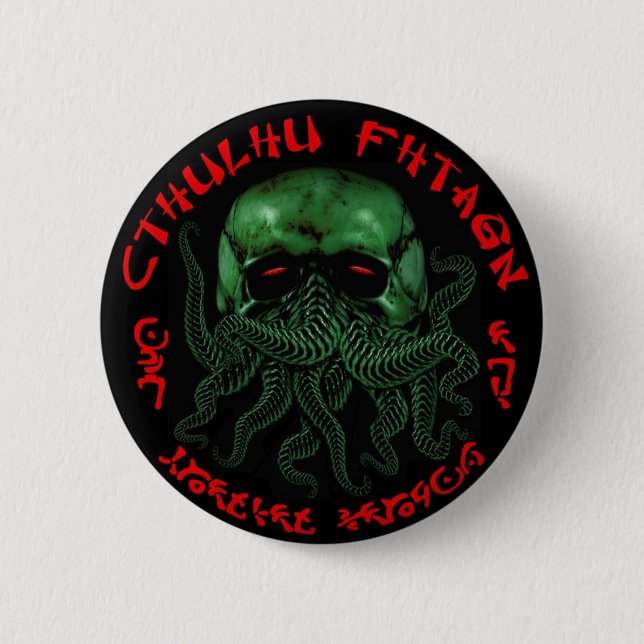 Cthulhu Fhtagn Knopf Button (Vorderseite)