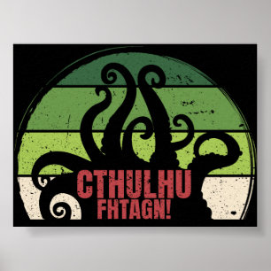 Cthulhu Fhtagn Vintag Poster