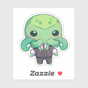Cthulhu in einem Anzug-Aufkleber Aufkleber
