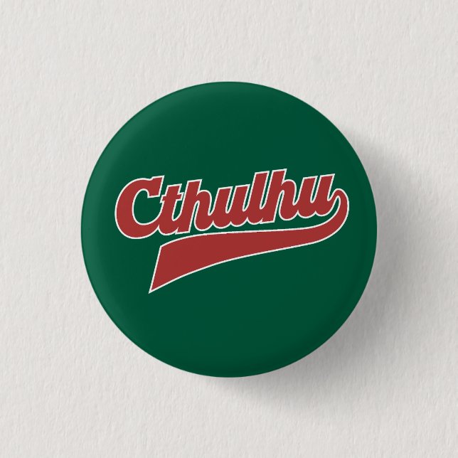 Cthulhu League Script - Vintag Eldritch Lettering Button (Vorderseite)