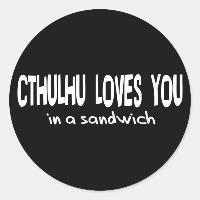 Cthulhu Lieben You Runder Aufkleber (Vorderseite)