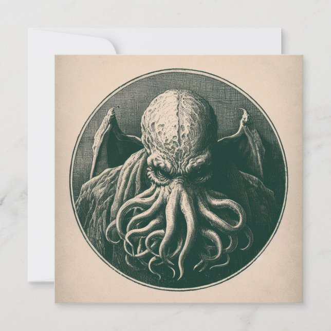 Cthulhu Lovecraft Horror Karte (Vorderseite)