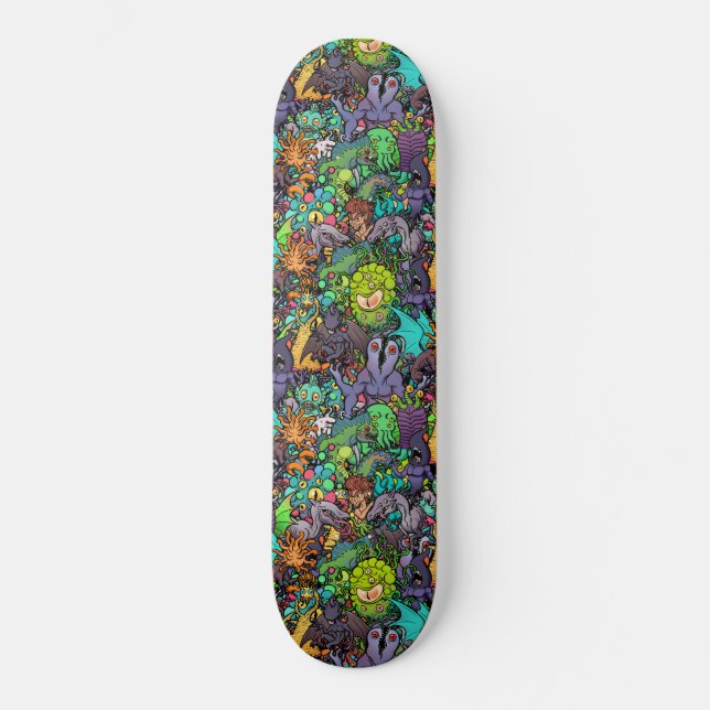 Cthulhu Lovecraft Mythos Chibi Bestiary Skateboard (Vorderseite)