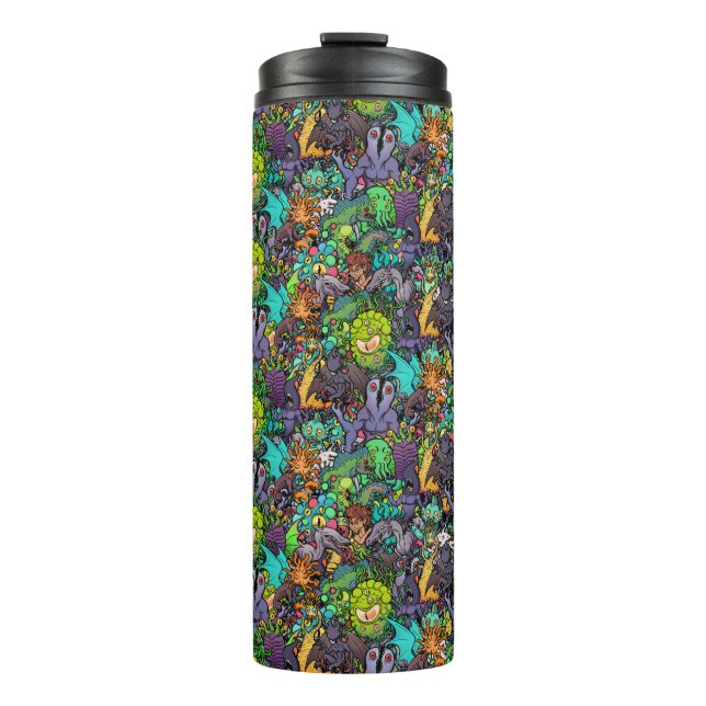Cthulhu Lovecraft Mythos Chibi Bestiary Thermosbecher (Vorderseite)