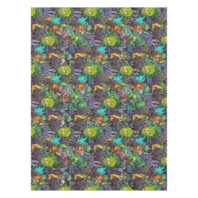 Cthulhu Lovecraft Mythos Chibi Bestiary Tischdecke (Vorderseite)