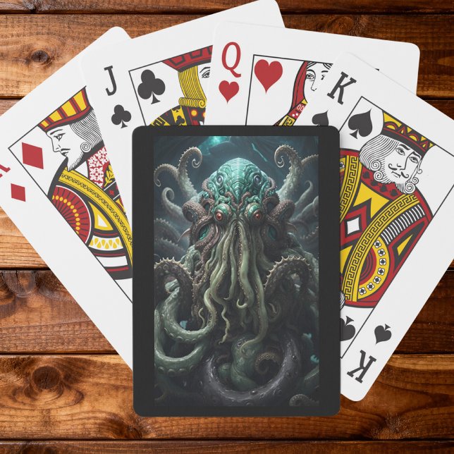 Cthulhu Lovecraft Octopus Beängstigender Horror Spielkarten (Von Creator hochgeladen)