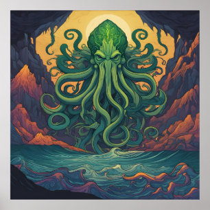 Cthulhu Mystical Symbolism Poster