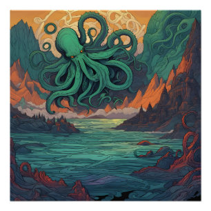 Cthulhu Mystical Symbolism Poster