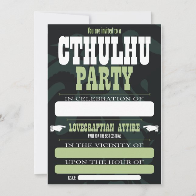 Cthulhu-Party Einladungen (Vorderseite)