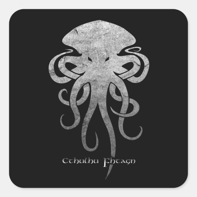 Cthulhu Quadratischer Aufkleber (Vorderseite)