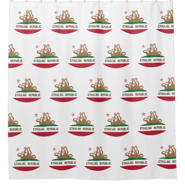 Cthulhu Republik California Flag Lovecraft Duschvorhang (Vorderseite)