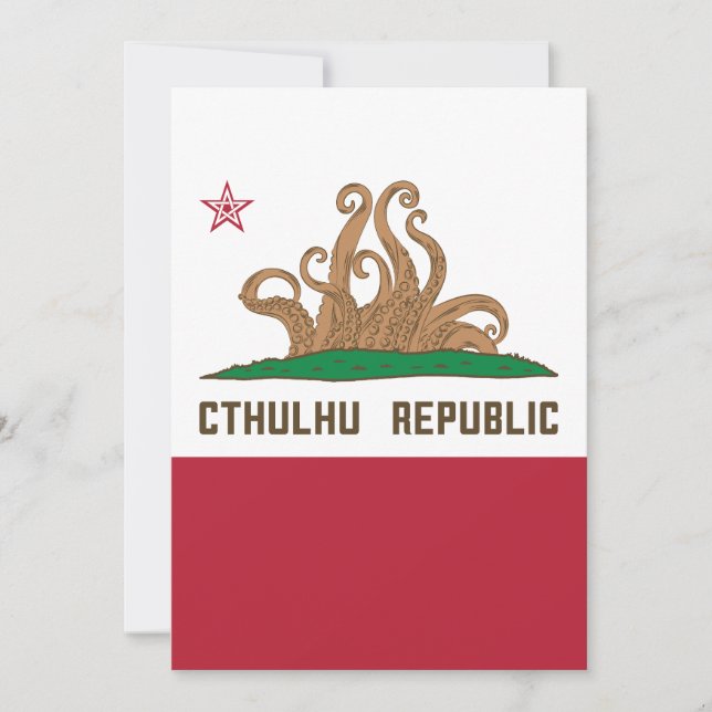 Cthulhu Republik California Flag Lovecraft Einladung (Vorderseite)