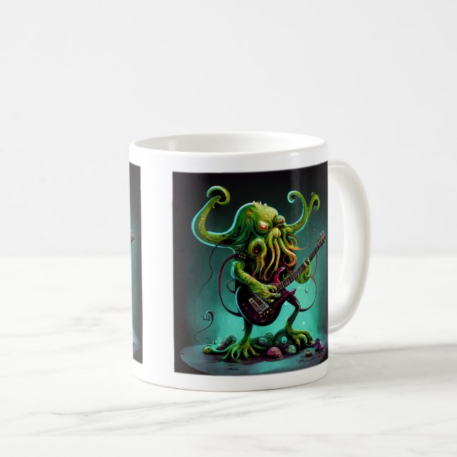 Cthulhu Rock 'n Roll Classic Tasse, 11 oz Kaffeetasse (VorderseiteRechts)