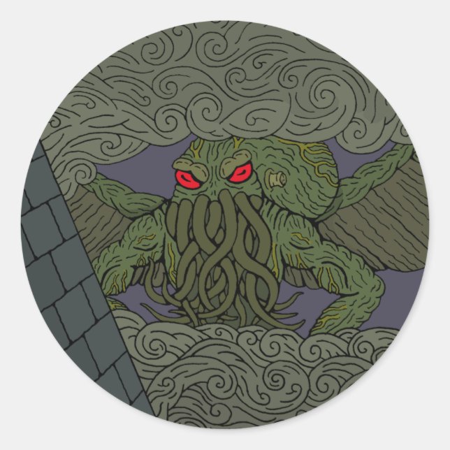 Cthulhu Runder Aufkleber (Vorderseite)