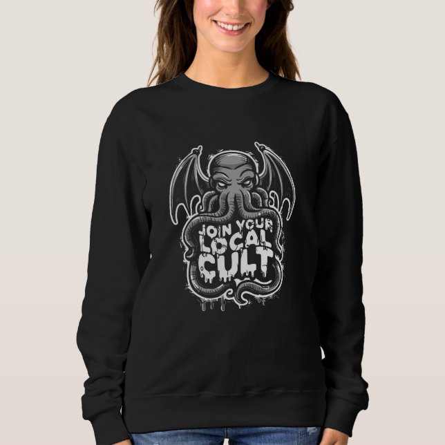 Cthulhu schließt sich Ihrem lokalen Kult an, Vinta Sweatshirt (Vorderseite)