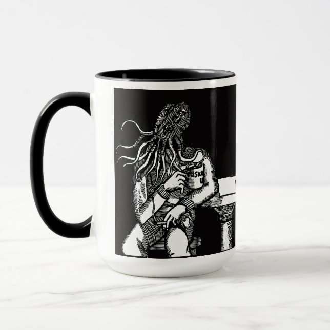 Cthulhu (schwarzer Hintergrund) Tasse (Links)