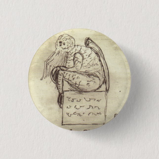Cthulhu Sketch von Lovecraft Button (Vorderseite)