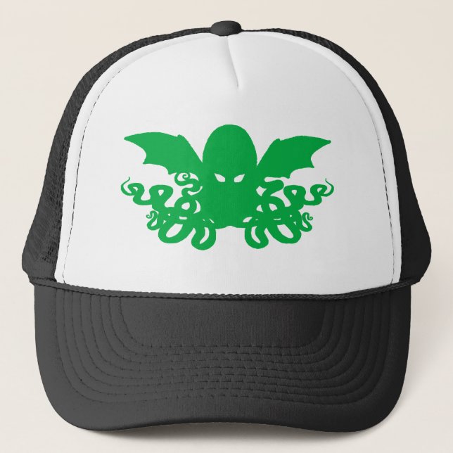 Cthulhu Trucker Hat - Green Truckerkappe (Vorderseite)