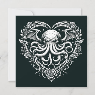 Cthulhu Valentinstag Lovecraft Horror Herzförmig Karte