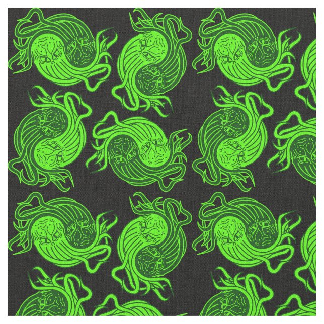 Cthulhu Yin-Yang Stoff (Nahaufnahme)
