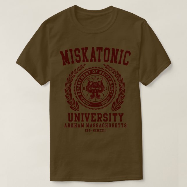 CTHULU UND LOVECRAFT MISKATONISCHE UNIVERSITÄT T-Shirt (Design vorne)