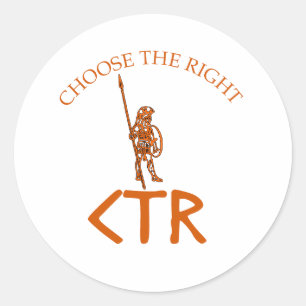 CTR WÄHLEN DAS RECHTE LDS BYU RUNDER AUFKLEBER
