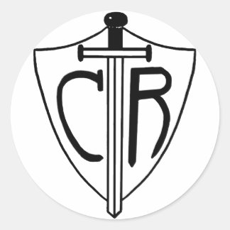 CTR wählt das richtige Schwert und Schild aus Runder Aufkleber