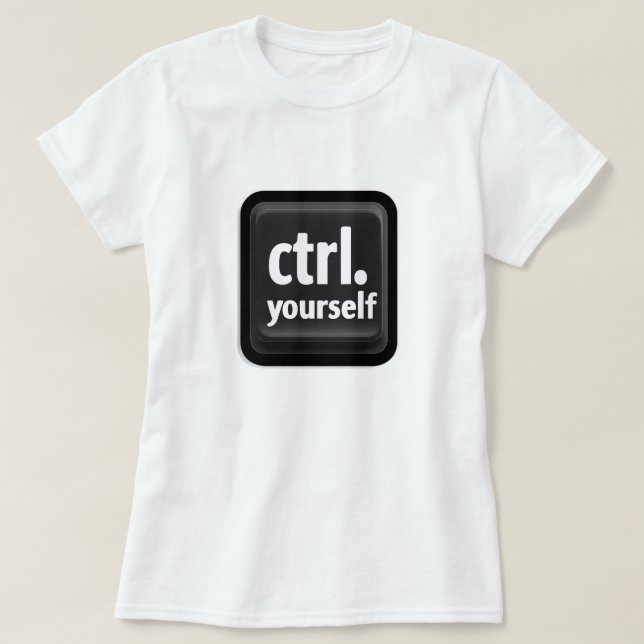 “Ctrl Yourself” Key Illustration – Minimalist Moti T-Shirt (Design vorne)