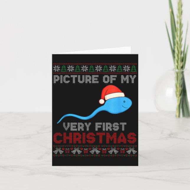 Cture Of My Very First Christmas Joke Funny Xmas  Karte (Vorderseite)