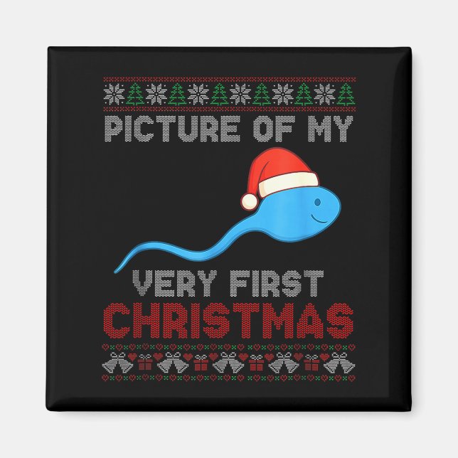 Cture Of My Very First Christmas Joke Funny Xmas  Magnet (Vorne)