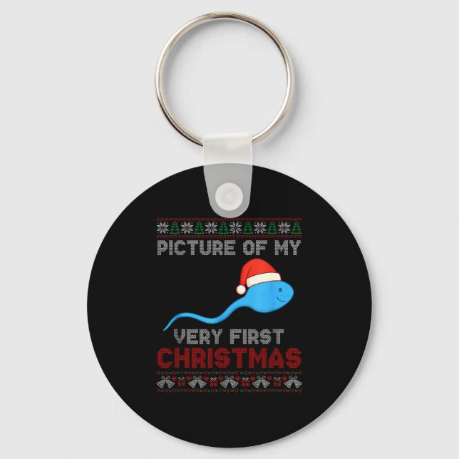 Cture Of My Very First Christmas Joke Funny Xmas  Schlüsselanhänger (Vorderseite)