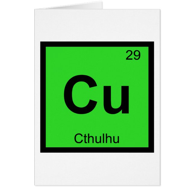 Cu - Cthulhu Chemie Periodisches Tabellensymbol (Vorne)