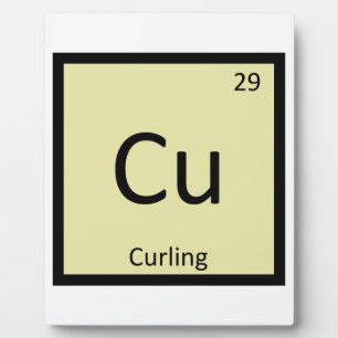 Cu - Curling Sports Chemistry Periodic Table Fotoplatte