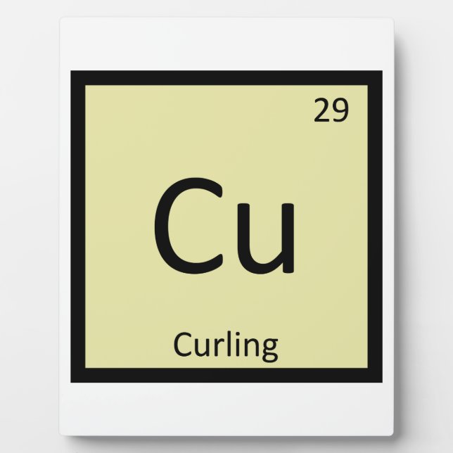 Cu - Curling Sports Chemistry Periodic Table Fotoplatte (Vorderseite)