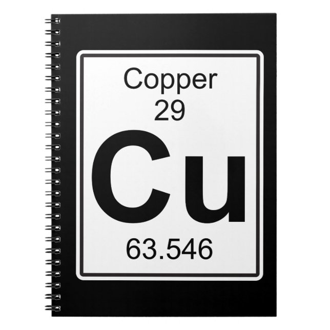 Cu - Kupfer Notizblock (Vorderseite)